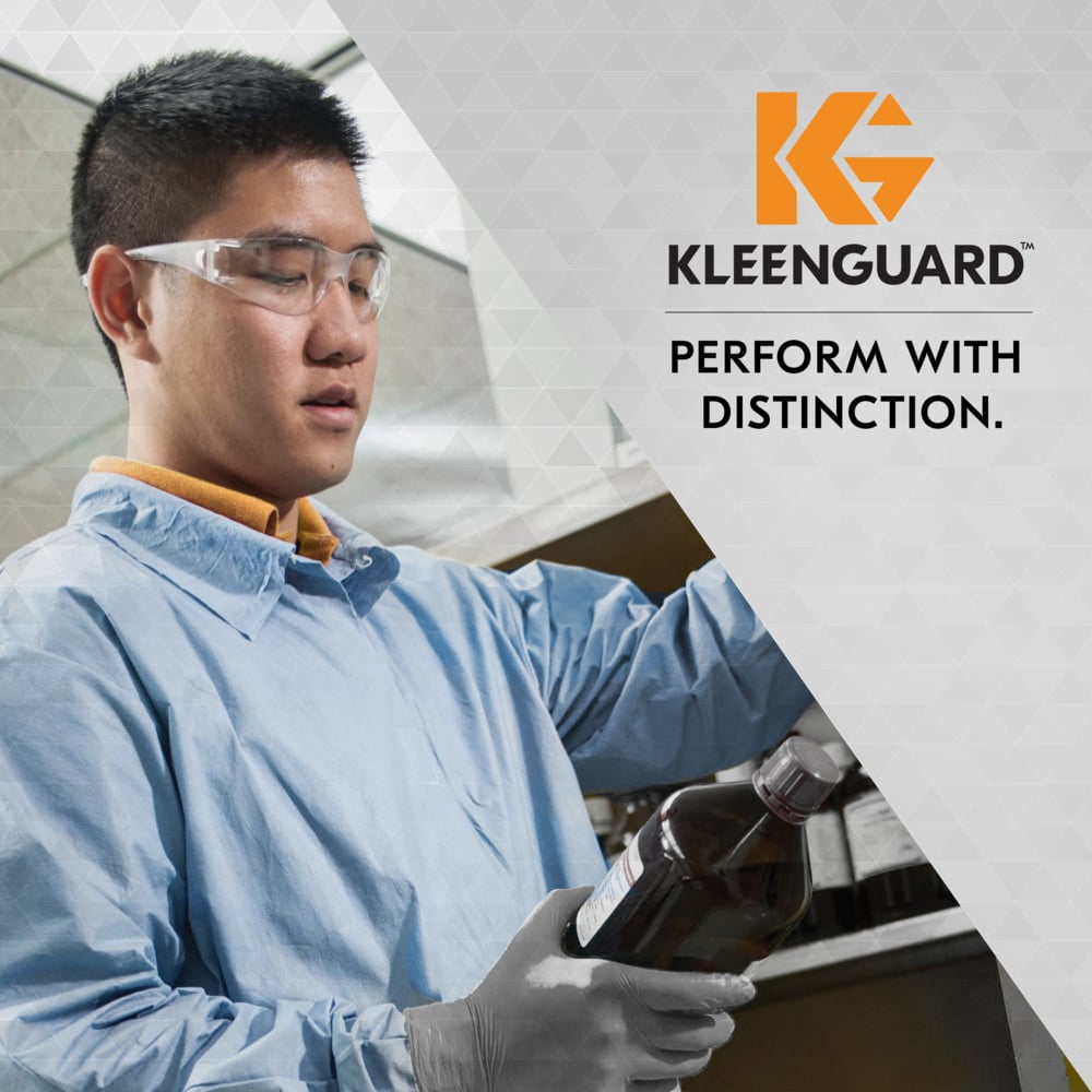 KleenGuard™ V10 Element™ Visitor Safety Glasses (25627), Clear Lenses, Clear Frame, Unisex Eyewear for Men and Women (12 Pairs/Case) - 25627