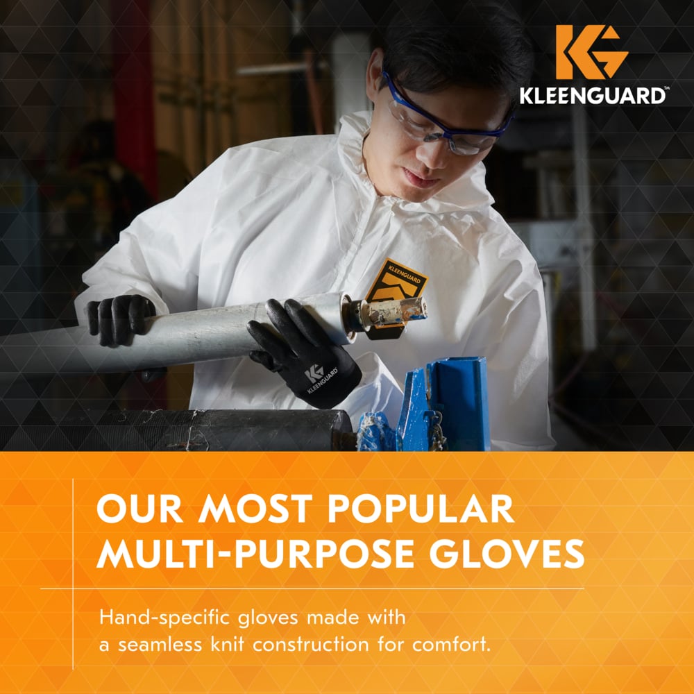 KleenGuard™ G40 Polyurethane Coated Gloves (13840), Thin Mil, Hand-Specific, Black, XL (12 Pairs/Bag, 5 Bags/Case, 60 Pairs/Case) - 13840