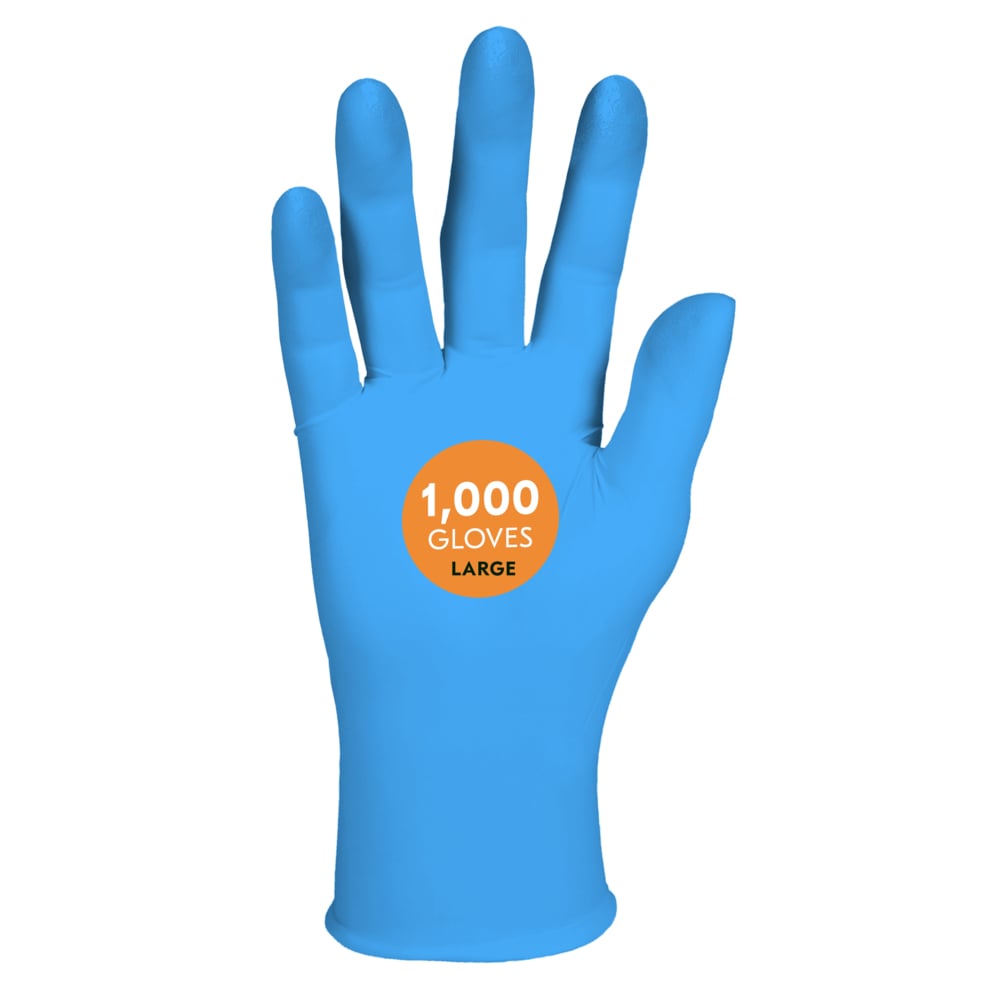 KleenGuard™ G10 2Pro™ Blue Nitrile Gloves (54423), 6 Mil, Ambidextrous, Touchscreen Compatible, L (100 Gloves/Box, 10 Boxes/Case, 1,000 Gloves/Case) - 54423