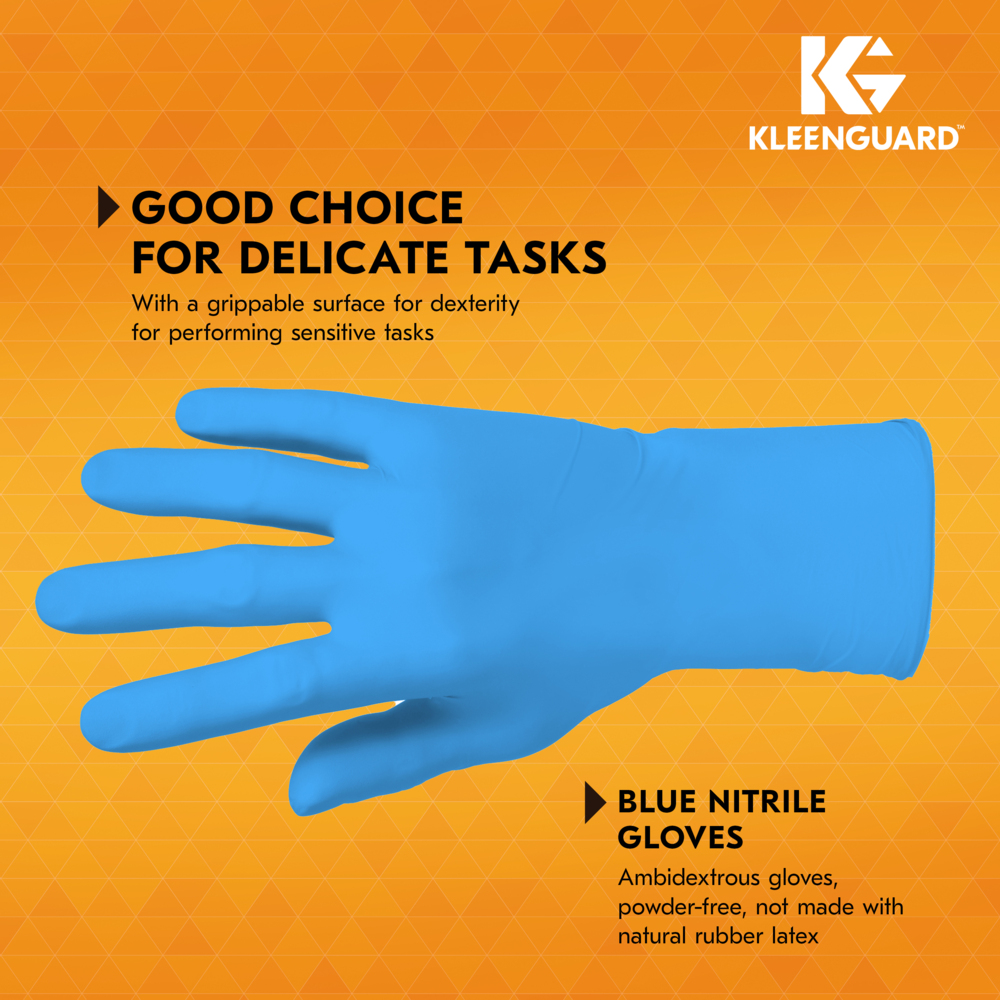 KleenGuard™ G10 2Pro™ Blue Nitrile Gloves (54423), 6 Mil, Ambidextrous, Touchscreen Compatible, L (100 Gloves/Box, 10 Boxes/Case, 1,000 Gloves/Case) - 54423