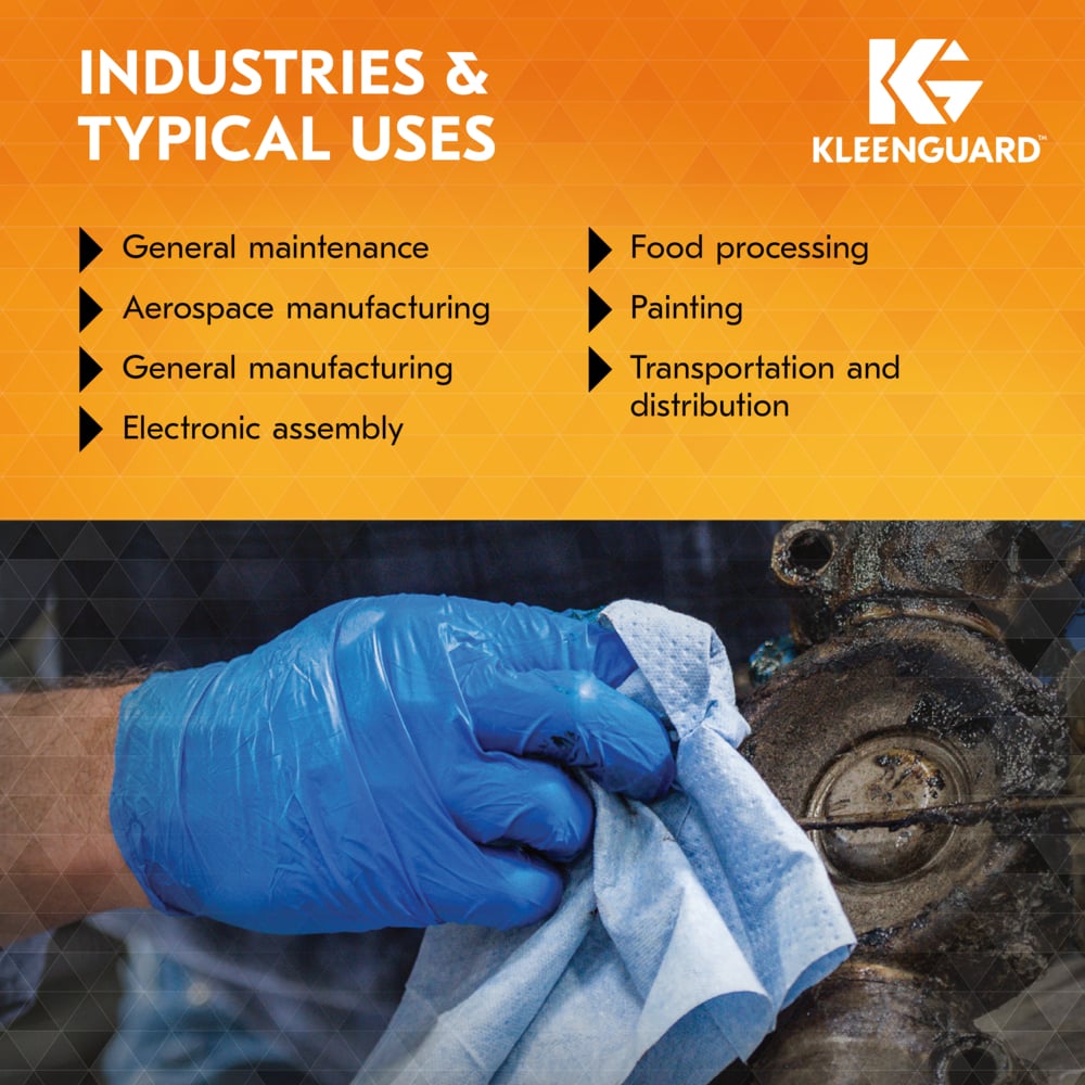 KleenGuard™ G10 2Pro™ Blue Nitrile Gloves (54423), 6 Mil, Ambidextrous, Touchscreen Compatible, L (100 Gloves/Box, 10 Boxes/Case, 1,000 Gloves/Case) - 54423