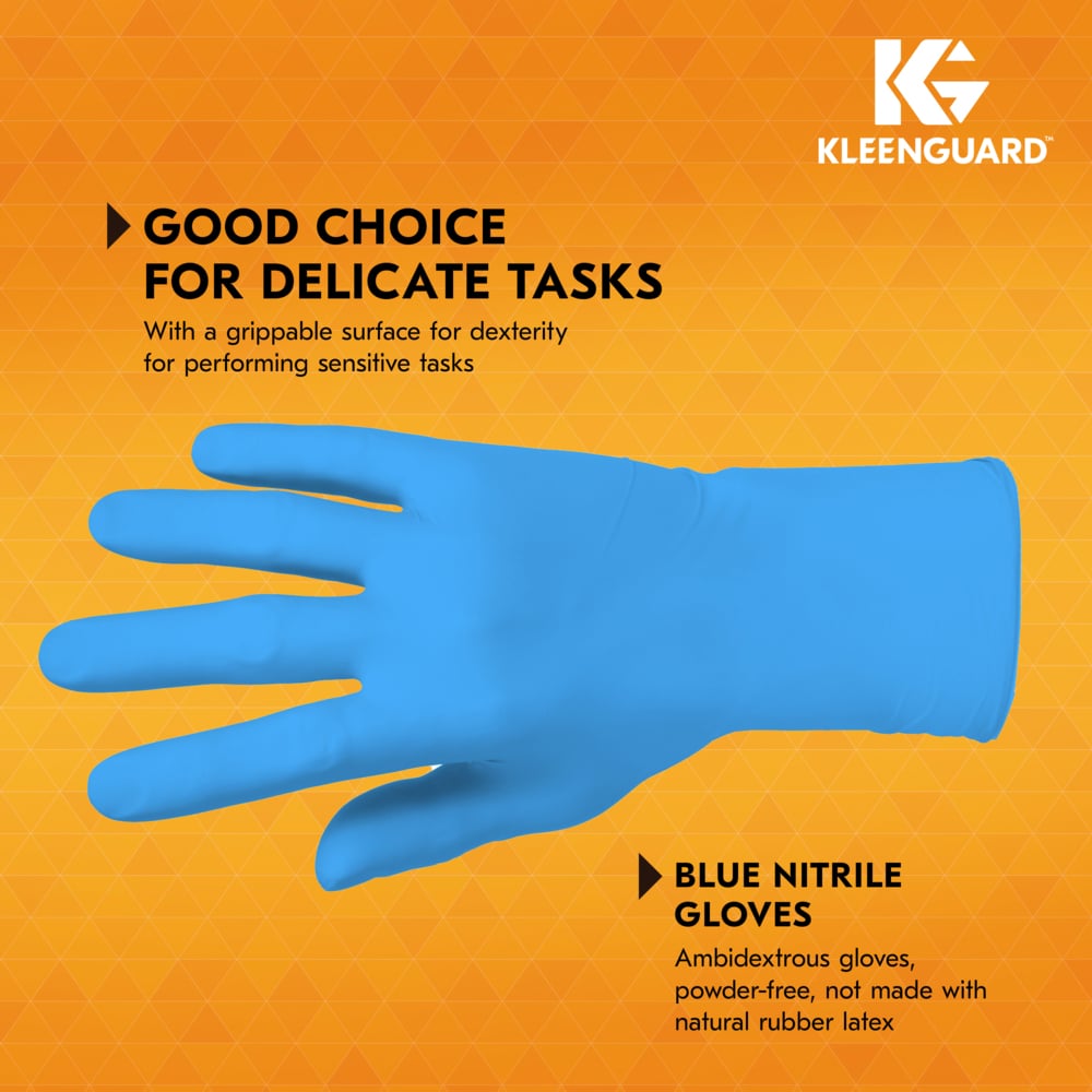 KleenGuard™ G10 2Pro™ Blue Nitrile Gloves (54424), 6 Mil, Ambidextrous, Touchscreen Compatible, XL (90 Gloves/Box, 10 Boxes/Case, 900 Gloves/Case) - 54424
