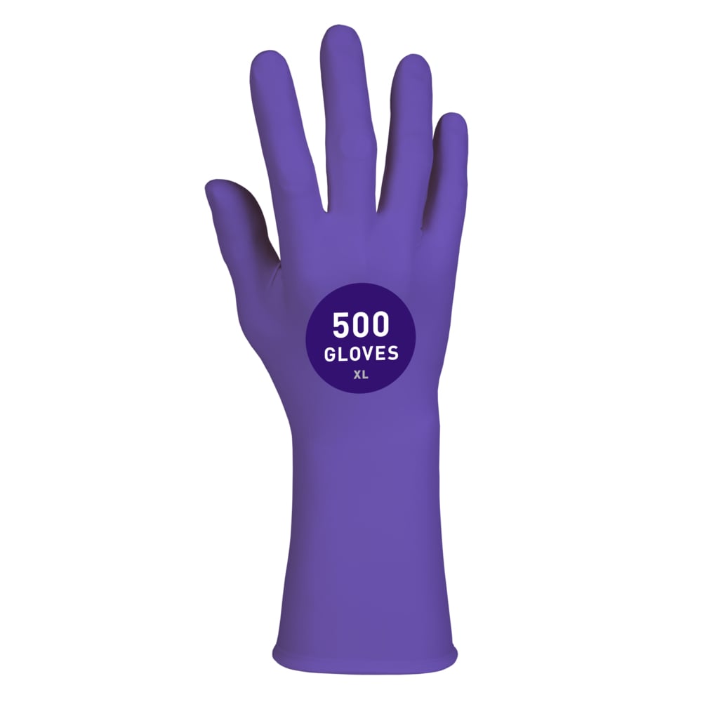 Kimtech™ Purple Nitrile-Xtra™ Exam Gloves (50604), 5.9 Mil, Ambidextrous, 12", XL (50 Gloves/Box, 10 Boxes/Case, 500 Gloves/Case) - 50604