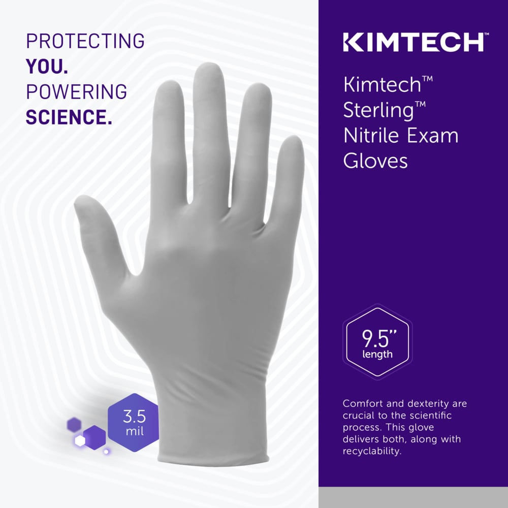 Kimtech™ Sterling™ Nitrile Exam Gloves (50705), 3.5 Mil, Ambidextrous, 9.5", XS (200 Gloves/Box, 10 Boxes/Case, 2,000 Gloves/Case) - 50705