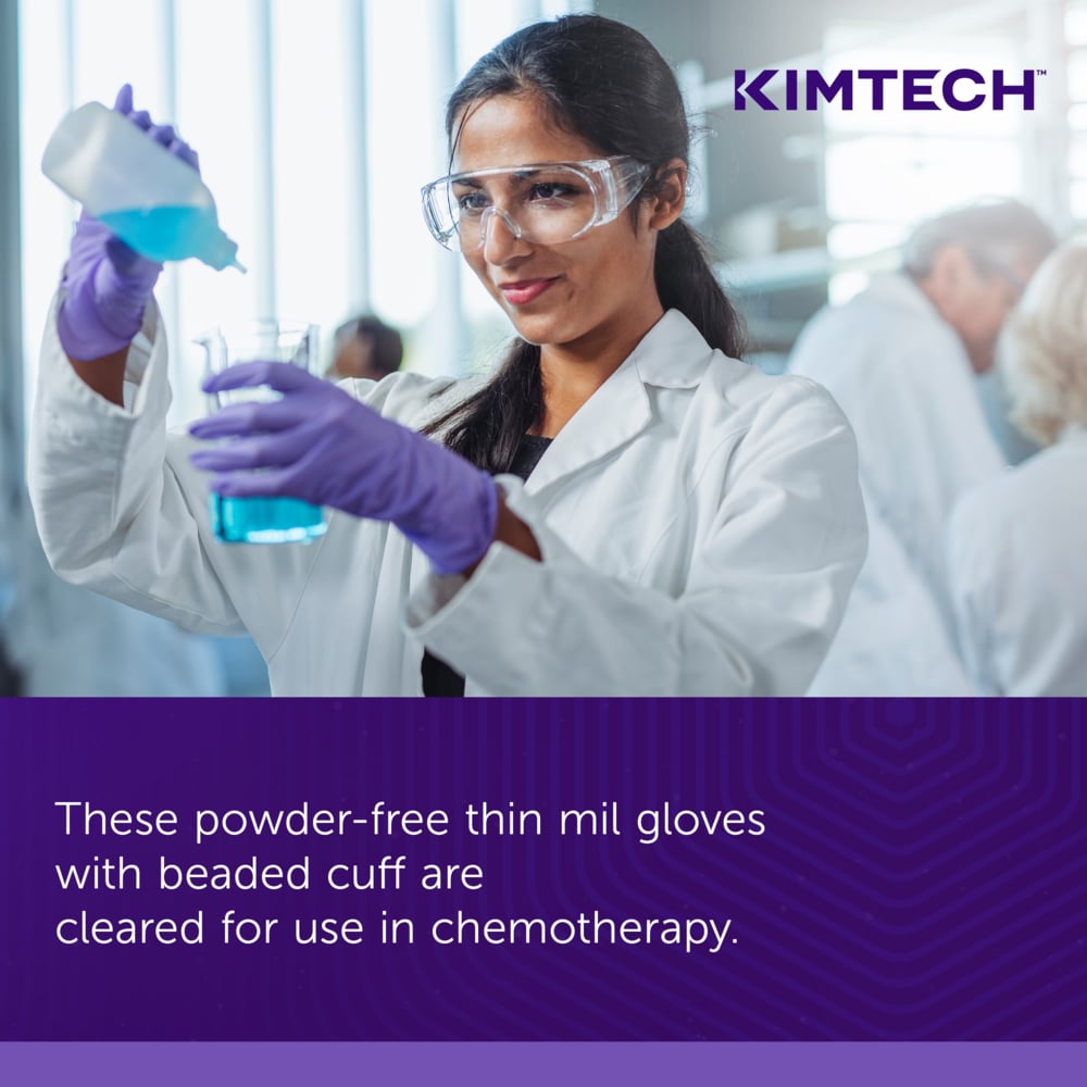 Kimtech™ Purple Nitrile™ Exam Gloves (55084), 5.9 Mil, Ambidextrous, 9.5", XL (90 Gloves/Box, 10 Boxes/Case, 900 Gloves/Case) - 55084