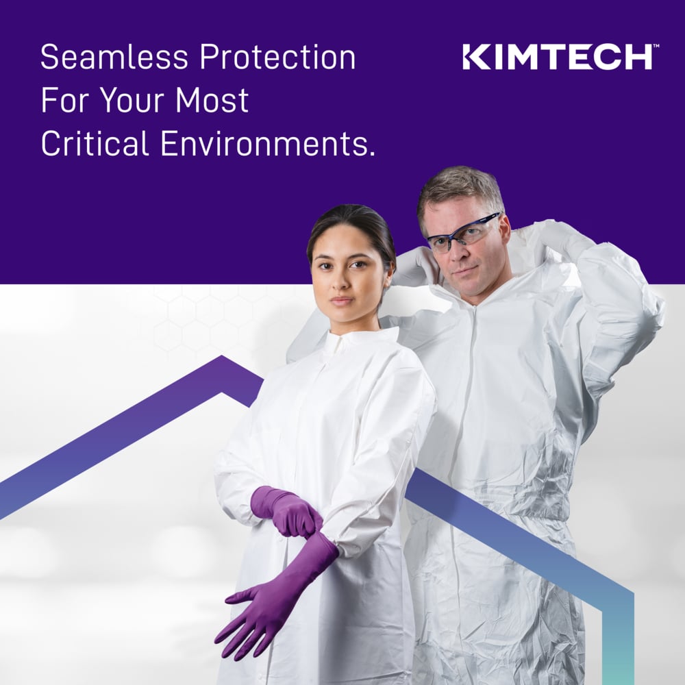 Kimtech™ G3 Sterile White Nitrile Gloves (56890), ISO Class 3 or Higher Cleanrooms, 6 Mil, Hand Specific, 12”, Size 7.0, 200 Pairs / Case, 10 Bags of 20 Pairs - 56890