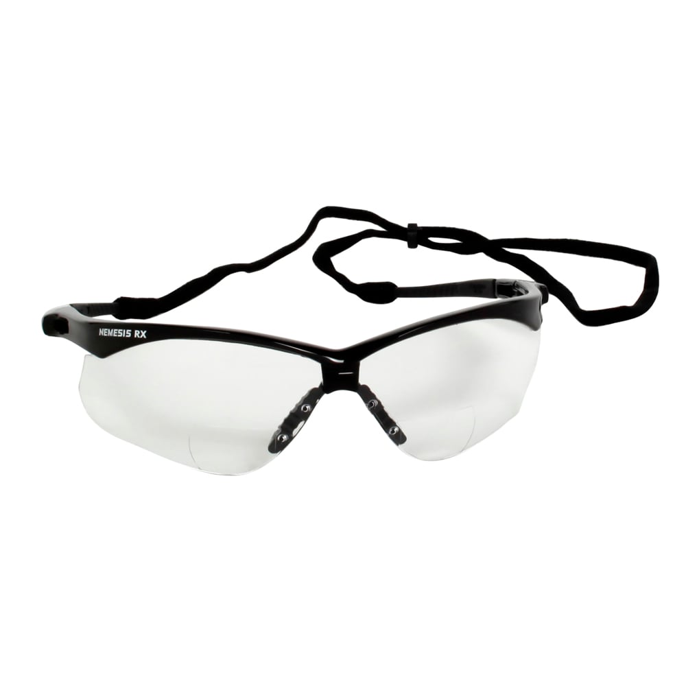KleenGuard Nemesis Readers Safety Glasses 28624 Clear Lenses with 2.0 Diopters Clear Frame Unisex for Men and Women Qty 6