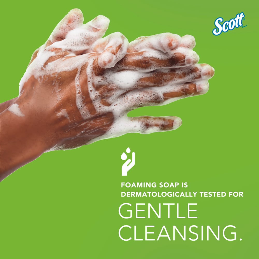 Scott® Green Certified Foam Hand Soap (91591), 1.2 L Clear, No Fragrance Added, Automatic Hand Soap Refills for Kimberly-Clark Professional™ ICON™ and Scott® Pro™ Automatic Dispensers, Ecologo, NSF E-1 Rated (2 Bottles/Case) - 91591