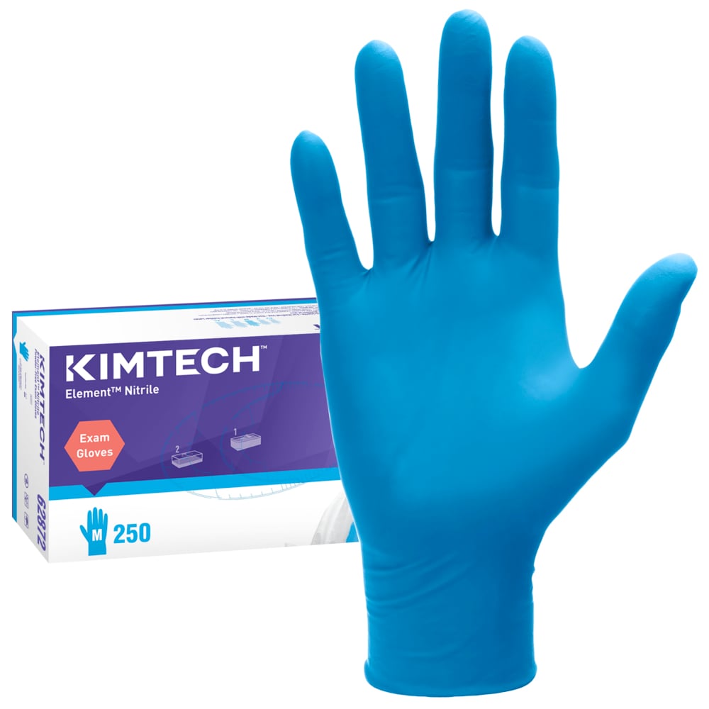 Kimtech™ Element™ Nitrile Exam Gloves (62872), Thin Mil, 3.2 Mil, Ambidextrous, 9.0”, M, 250 / Box, 10 Boxes, 2,500 Gloves / Case - 62872