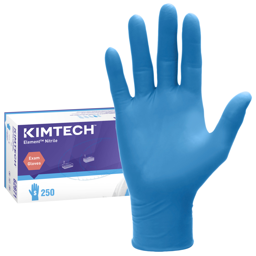 Kimtech™ Element™ Nitrile Exam Gloves (62871), Thin Mil, 3.2 Mil, Ambidextrous, 9.0”, S, 250 / Box, 10 Boxes, 2,500 Gloves / Case - 62871