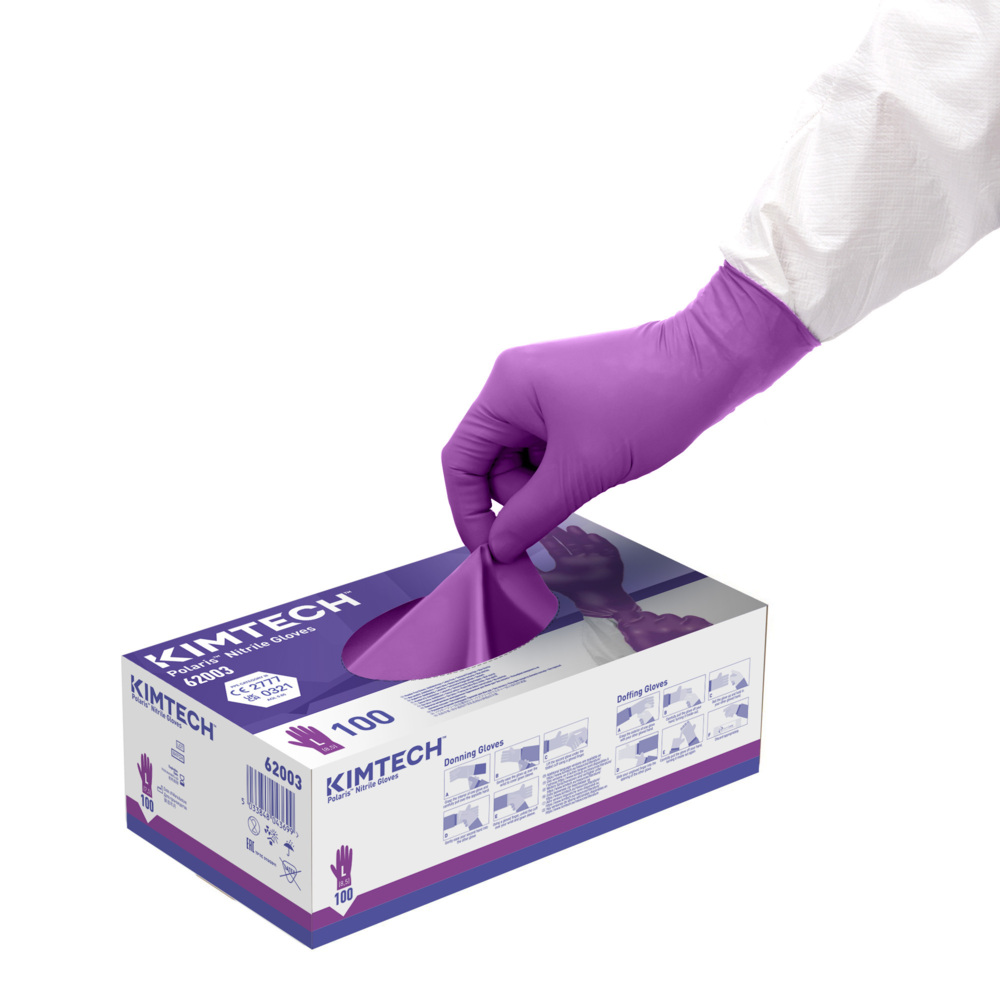 Kimtech™ Polaris™ Nitrile Ambidextrous Gloves 62003 - Dark Magenta, L, 10x100 (1,000 gloves) - S061297957