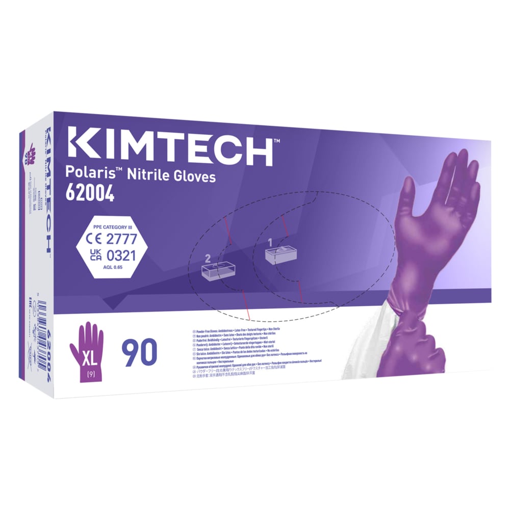 Kimtech™ Polaris™ Nitrile Ambidextrous Gloves 62004 - Dark Magenta, XL, 10x90 (900 gloves) - S061297958