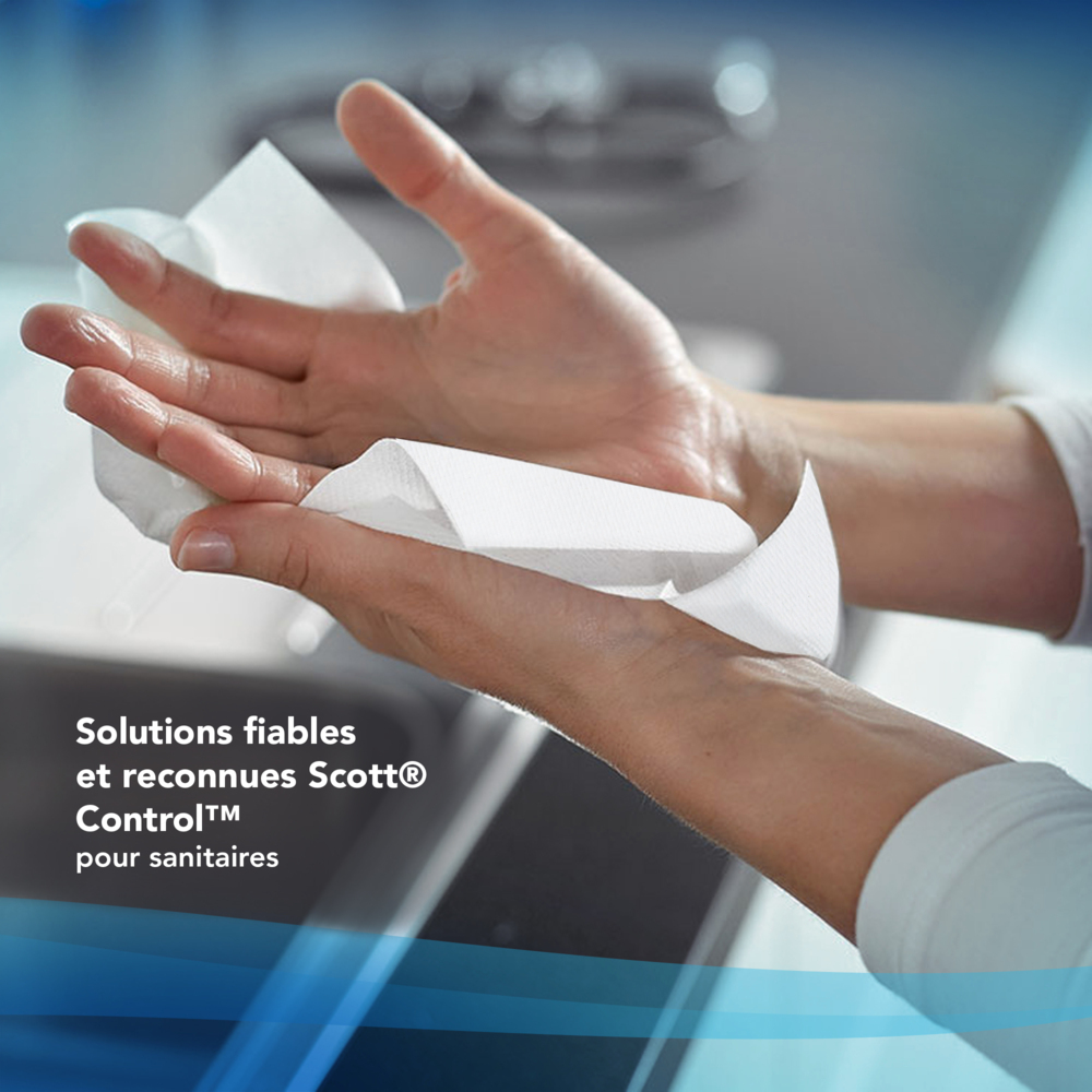 Secamanos plegados grandes Scott® Control™ 6669 - Papel secamanos multiplegado - 15 paquetes x 240 unidades de papel secamanos plegado en Z blanco (3600 en total) - 6669