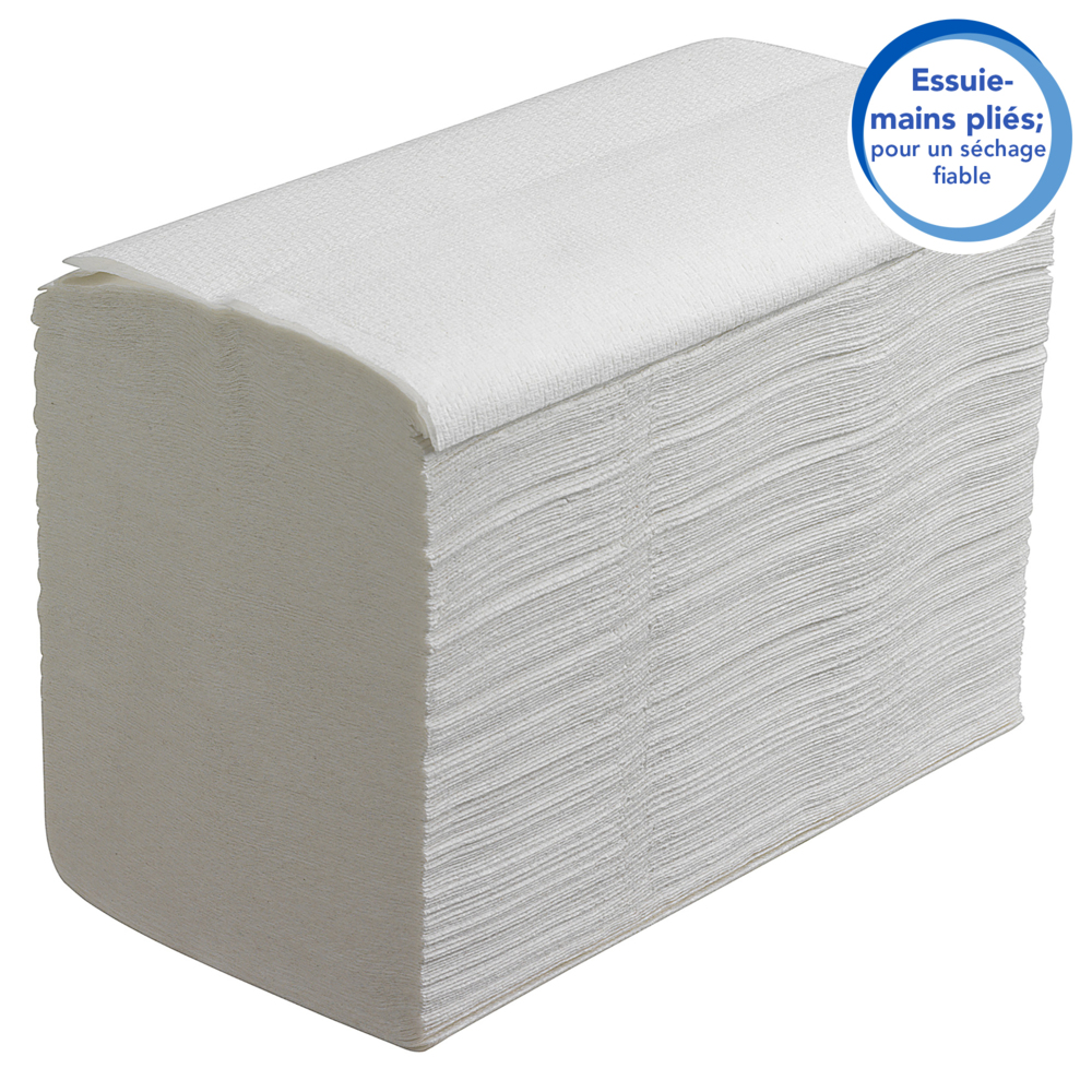 Secamanos plegados grandes Scott® Control™ 6669 - Papel secamanos multiplegado - 15 paquetes x 240 unidades de papel secamanos plegado en Z blanco (3600 en total) - 6669