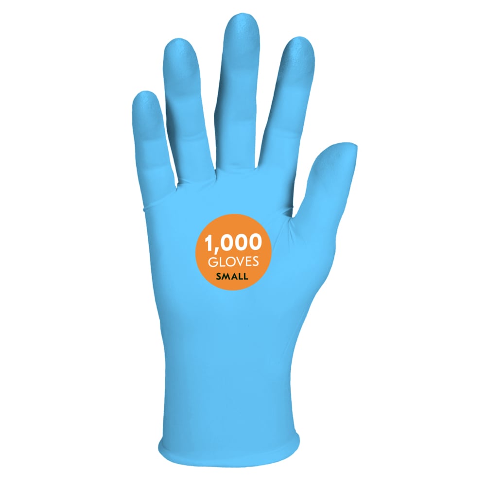 KleenGuard™ G10 Flex™ Blue Nitrile Gloves (54332), 3 Mil, Ambidextrous, Touchscreen Compatible, Small (100 Gloves/Box, 10 Boxes/Case, 1,000 Gloves/Case) - 54332