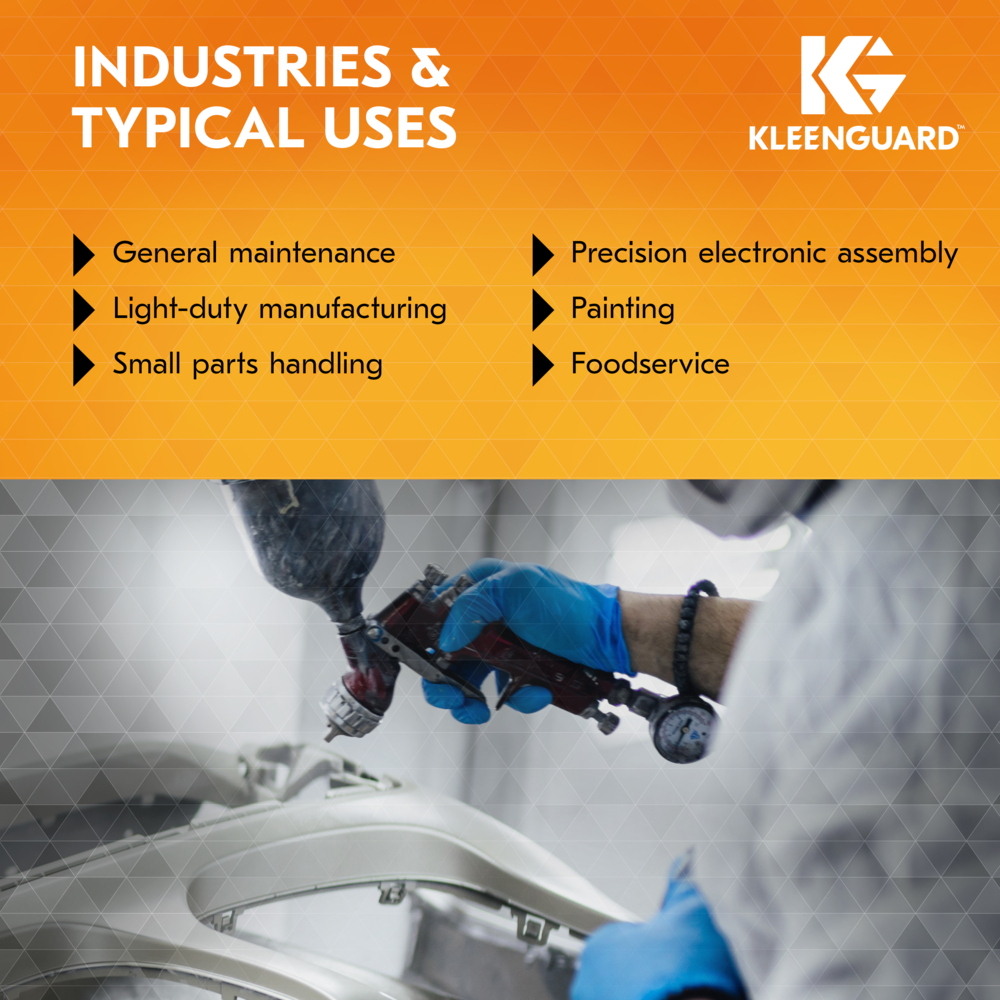 KleenGuard™ G10 Flex™ Blue Nitrile Gloves (54334), 3 Mil, Ambidextrous, Touchscreen Compatible, Large (100 Gloves/Box, 10 Boxes/Case, 1,000 Gloves/Case) - 54334