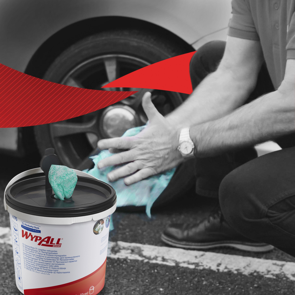 WypAll® Power Clean™-poetsdoeken 7775 - industriële poetsdoeken - 6 emmers x 90 groene poetsdoeken (540 poetsdoeken in totaal) - 7775