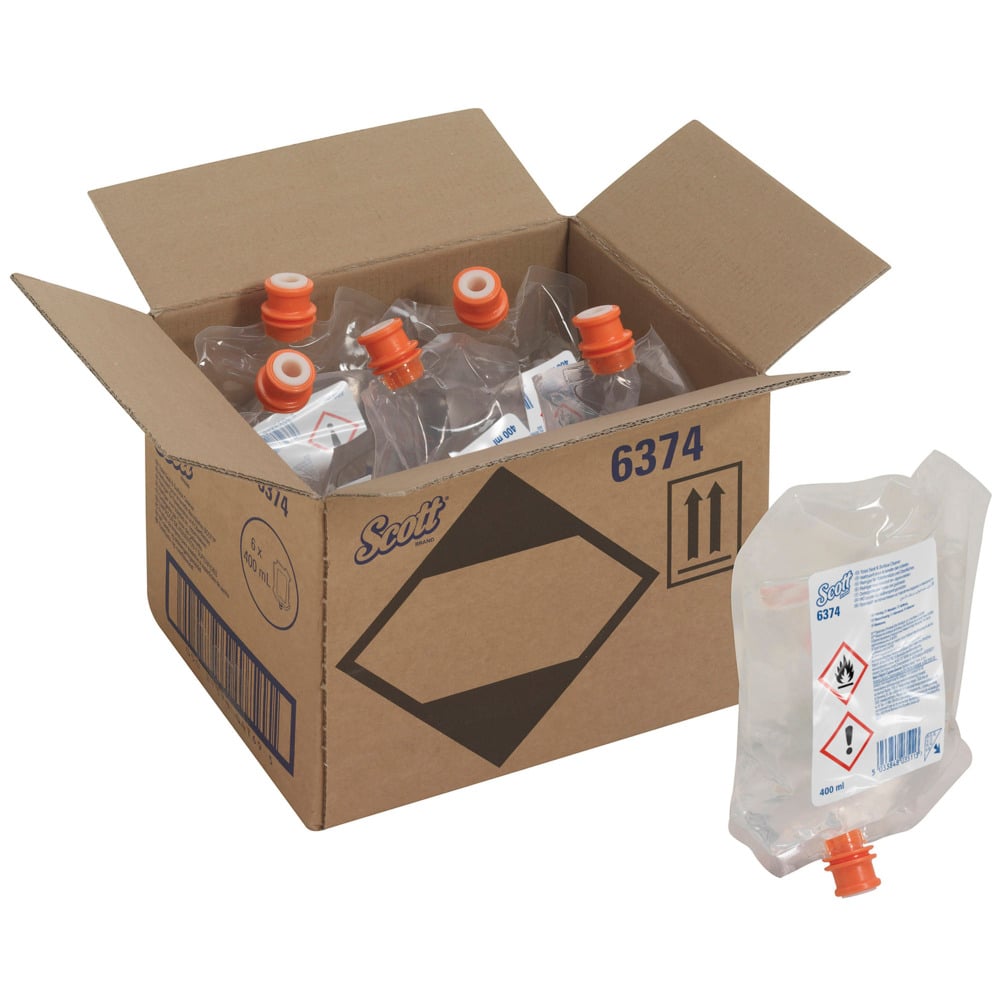 Scott® Toilettensitz- und Oberflächenreiniger 6374, transparent, 6 x 400 ml (2.400 ml gesamt) - 6374