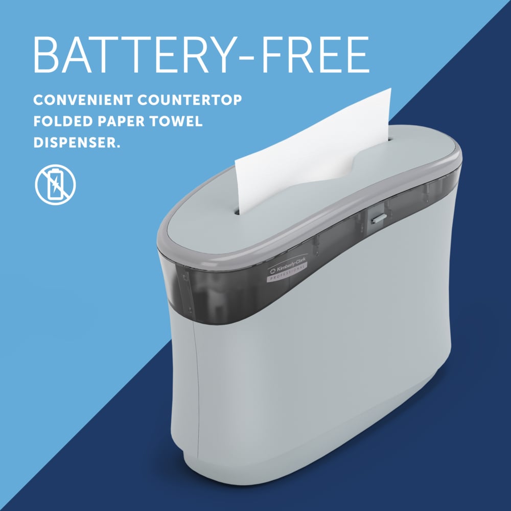 Kimberly-Clark Professional™ Countertop Folded Paper Towel Dispenser (55760), Soft Grey, 13.3" x 9.0" x 5.2" (Qty 1) - 55760