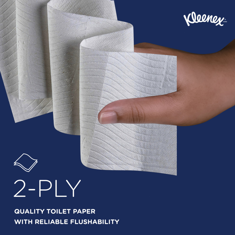 Papier toilette 2 épaisseurs Kleenex® 8438 - 96 x petits rouleaux de 250 feuilles (24 000 au total) - 8438