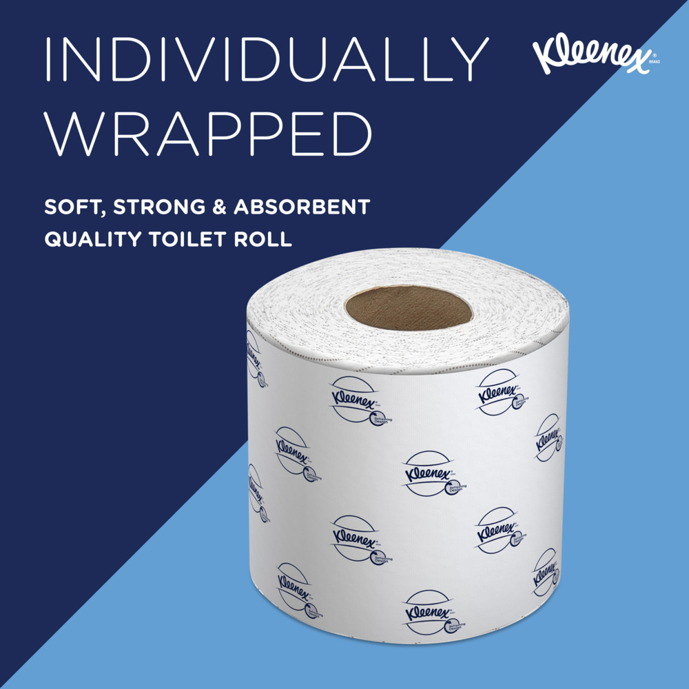 Papier toilette 2 épaisseurs Kleenex® 8438 - 96 x petits rouleaux de 250 feuilles (24 000 au total) - 8438