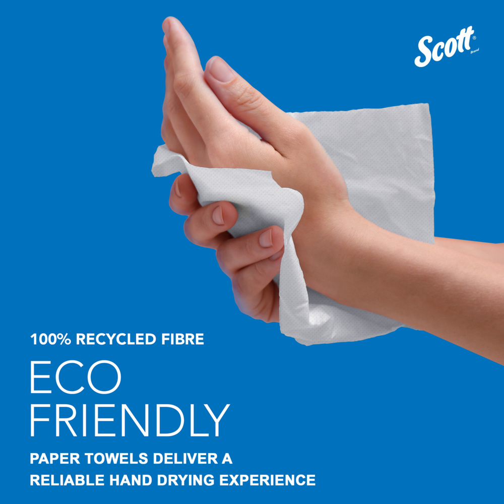 Scott® Essential™ Toallas secamanos 6609: toallas secamanos de papel plegadas, 16 paquetes x 220 unidades de papel secamanos blanco (3520 en total) - 6609