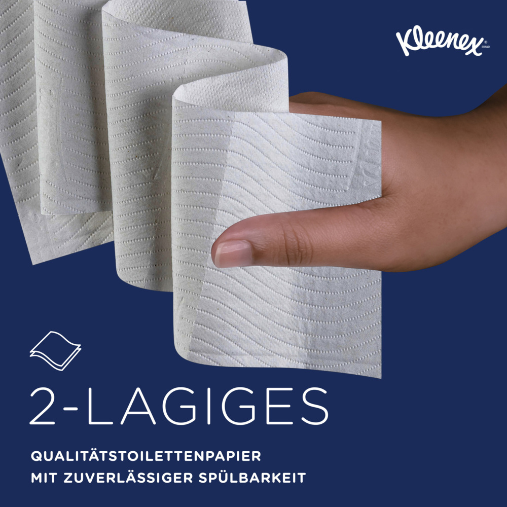 Papier toilette 2 épaisseurs Kleenex® 8438 - 96 x petits rouleaux de 250 feuilles (24 000 au total) - 8438