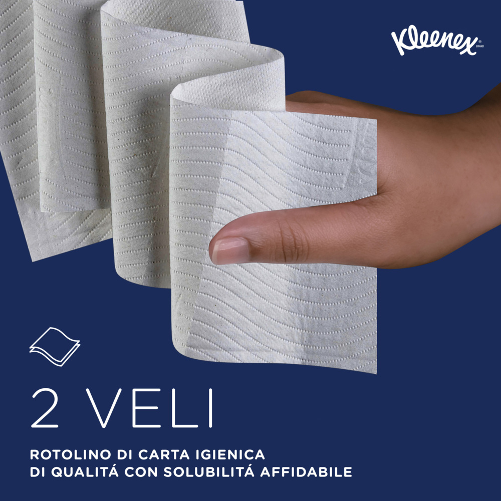 Papier toilette 2 épaisseurs Kleenex® 8438 - 96 x petits rouleaux de 250 feuilles (24 000 au total) - 8438