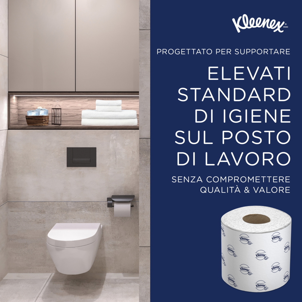 Papier toilette 2 épaisseurs Kleenex® 8438 - 96 x petits rouleaux de 250 feuilles (24 000 au total) - 8438