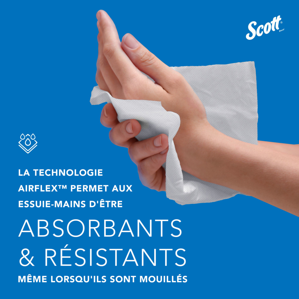 Essuie-mains enchevêtrés Scott® 6633 - 25 paquets de 175 essuie-mains blancs, 1 épaisseur - 6633