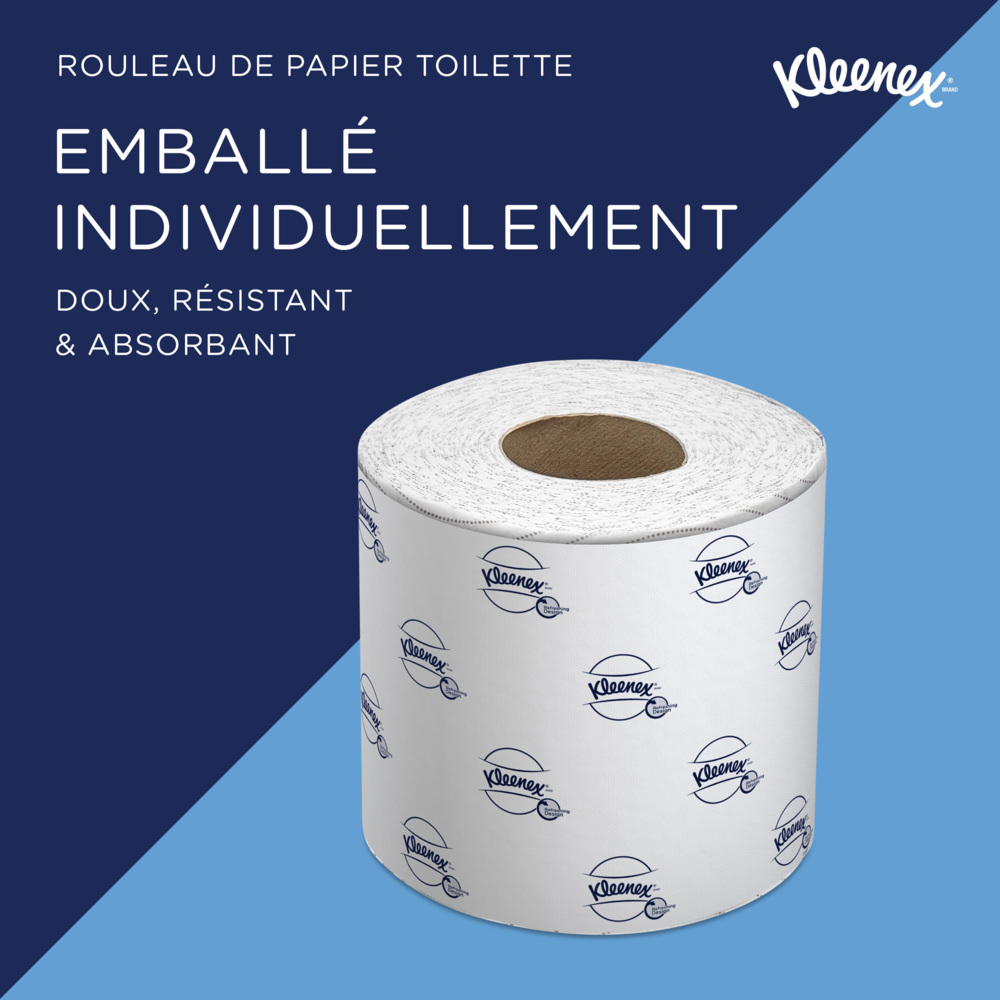 Papier toilette 2 épaisseurs Kleenex® 8438 - 96 x petits rouleaux de 250 feuilles (24 000 au total) - 8438