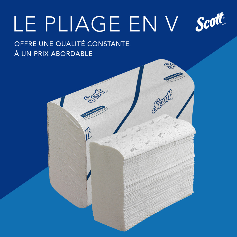 Scott® Essential™ Toallas secamanos 6609: toallas secamanos de papel plegadas, 16 paquetes x 220 unidades de papel secamanos blanco (3520 en total) - 6609