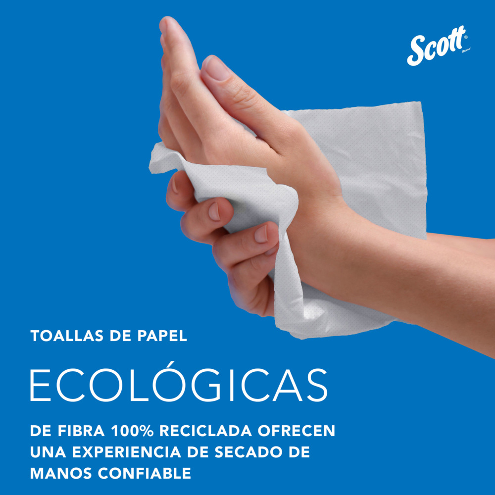 Scott® Essential™ Toallas secamanos 6609: toallas secamanos de papel plegadas, 16 paquetes x 220 unidades de papel secamanos blanco (3520 en total) - 6609