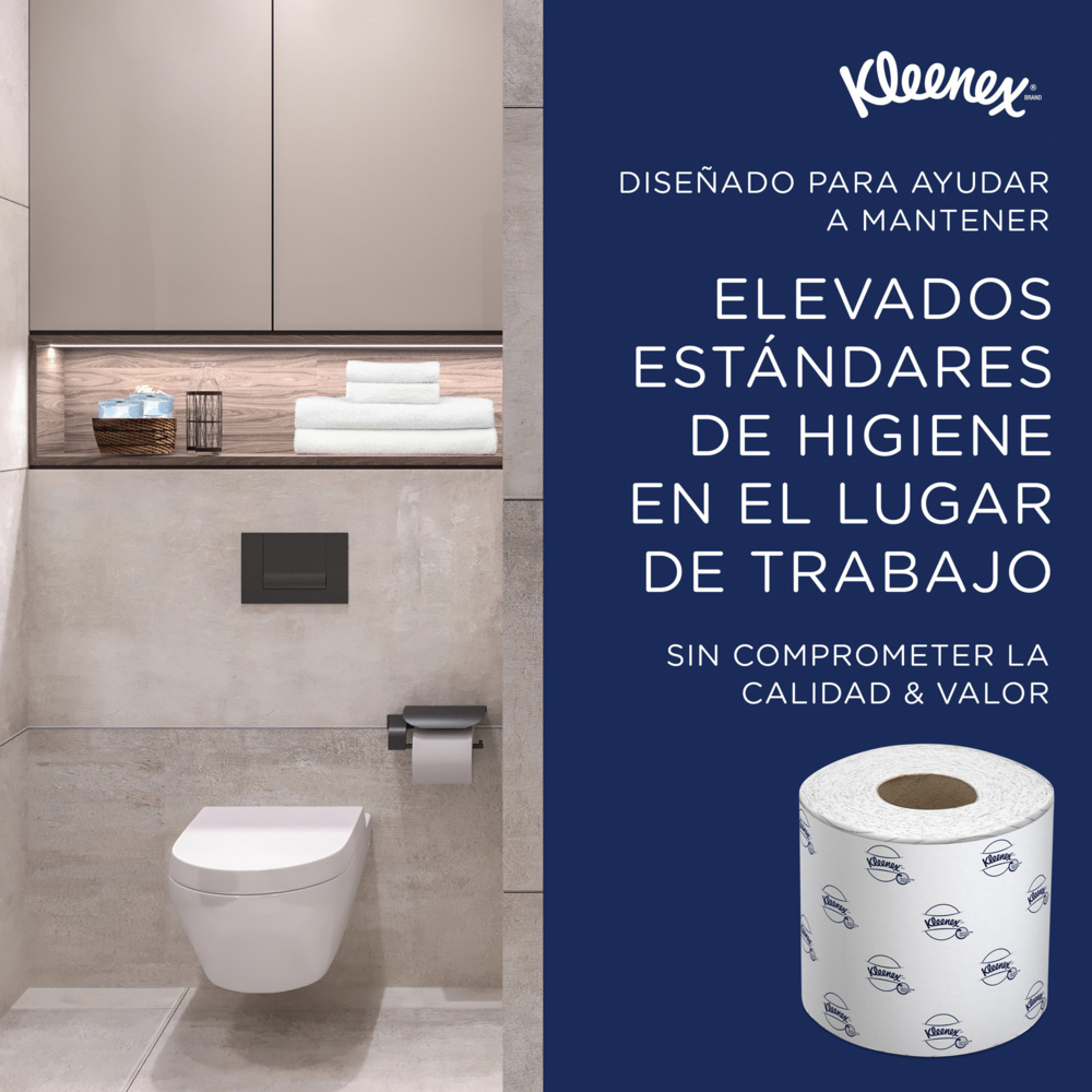 Papier toilette 2 épaisseurs Kleenex® 8438 - 96 x petits rouleaux de 250 feuilles (24 000 au total) - 8438