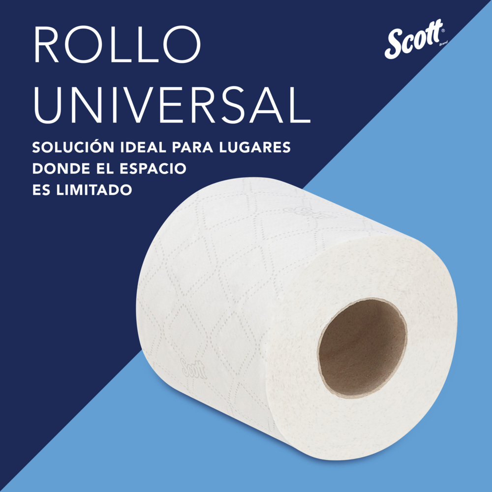 Papier toilette taille standard Scott® Essential™ 8538 - Papier toilette 2 épaisseurs - 6 paquets de 6 rouleaux x 320 feuilles de papier toilette blanc (36 rouleaux/11 520 feuilles au total) - 8538