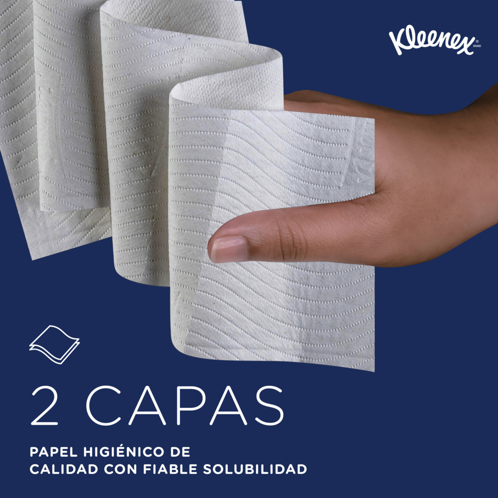 Papier toilette 2 épaisseurs Kleenex® 8438 - 96 x petits rouleaux de 250 feuilles (24 000 au total) - 8438