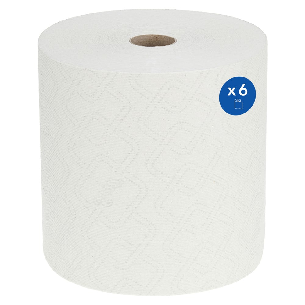 Essuie-mains Scott® Extra Strong 6686 - 304 m, blancs, 1 épaisseur (6 rouleaux par caisse) - 6686