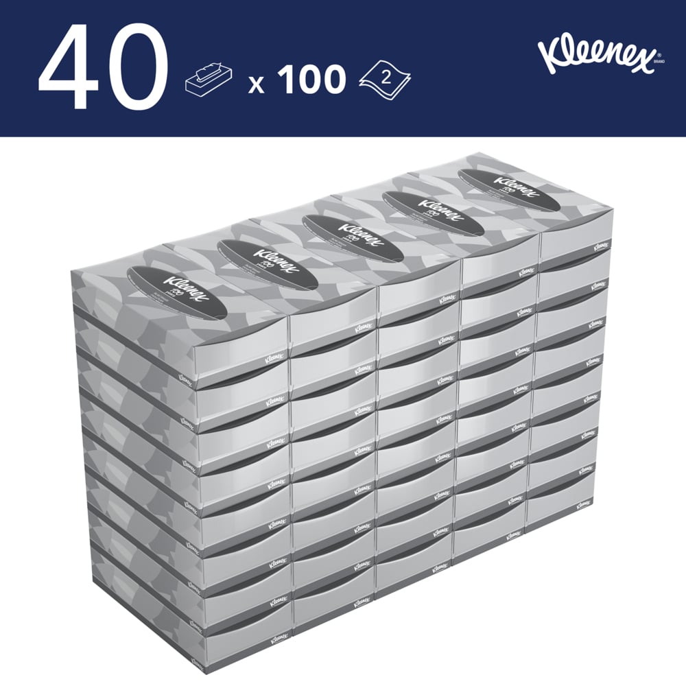 Kleenex® Boîtes de mouchoirs 8835 - 40 x paquets de 100 mouchoirs (4000 au total) - 8815