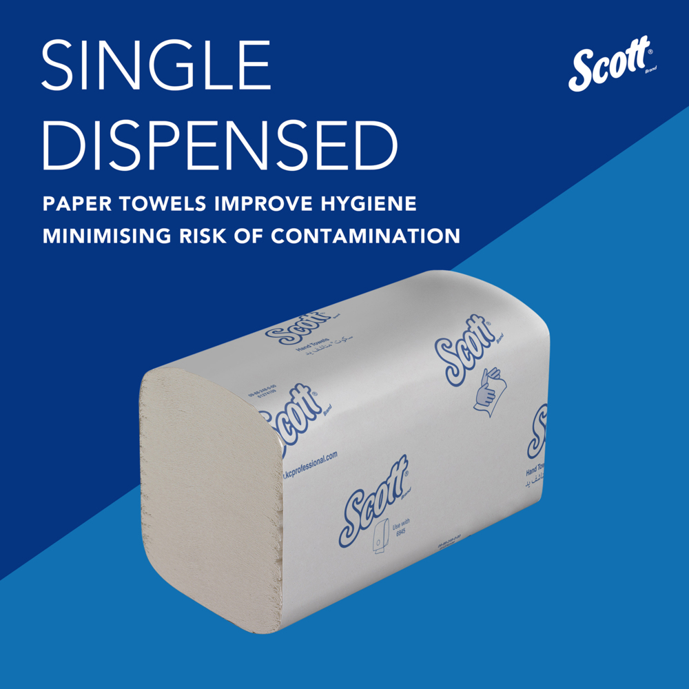 Petits essuie-mains enchevêtrés Scott® Essential™ 6637 - 15 paquets de 340 formats blancs 1 épaisseur - 6637