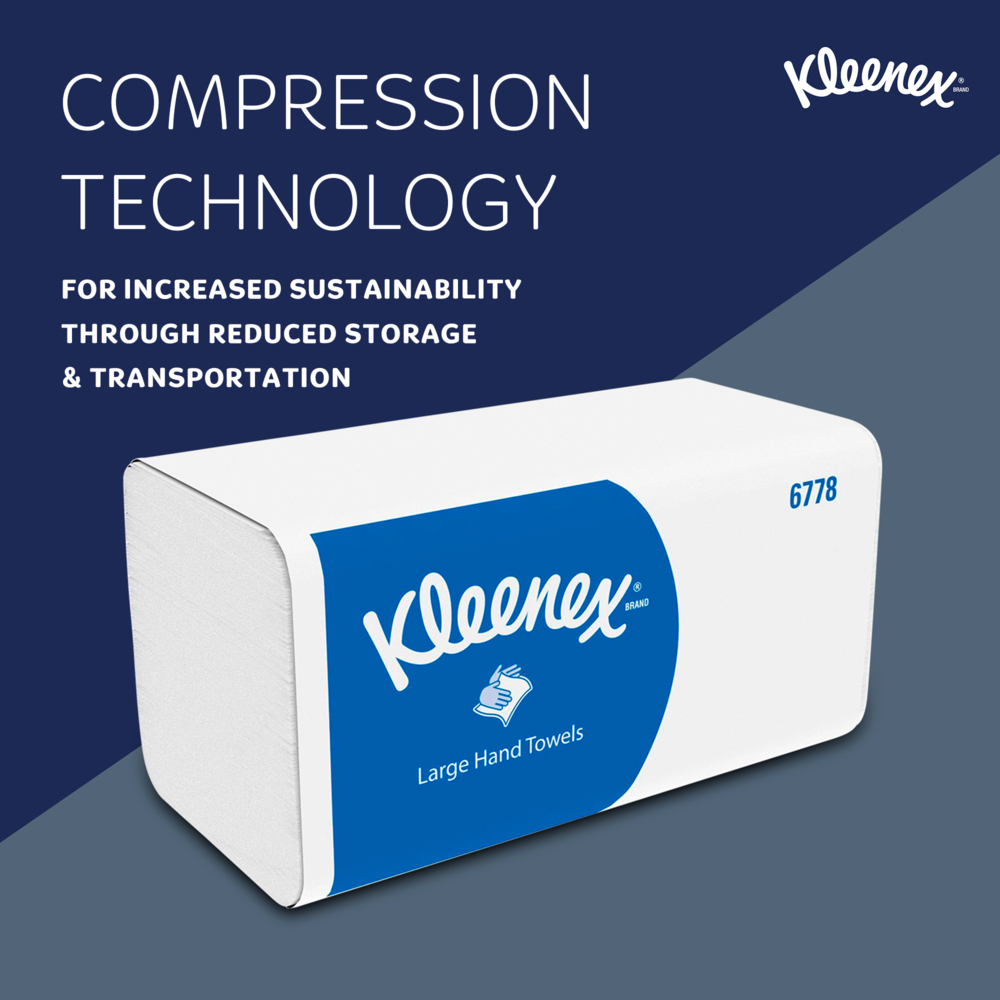 Essuie-mains enchevêtrés grand format Kleenex® 6778 - Essuie-mains 2 épaisseurs pliés en V - 15 paquets x 124 essuie-mains en papier (1 860 au total) - 6778