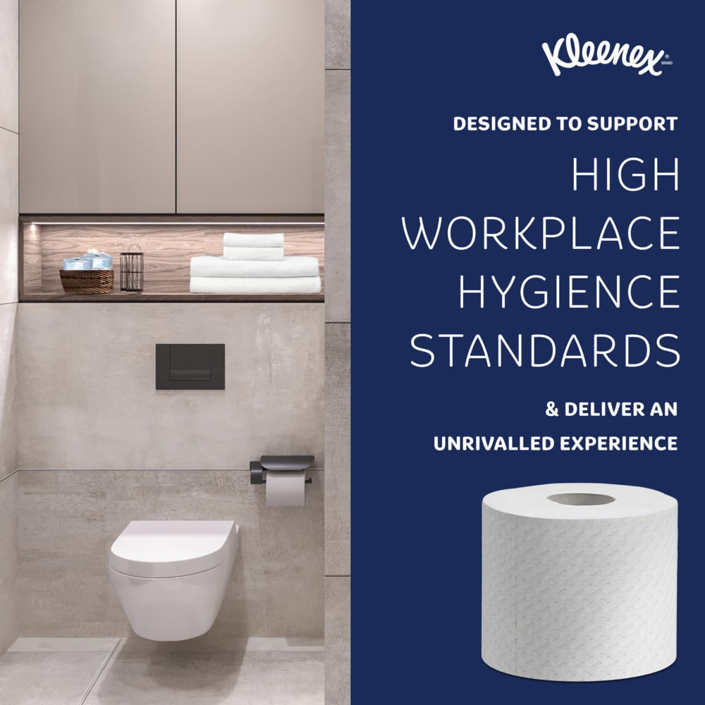 Kleenex® Standard Рулонная туалетная бумага, код 8484, 24 рулона x 160 листов белой четырехслойной бумаги (итого 3 840 шт.) - 8484