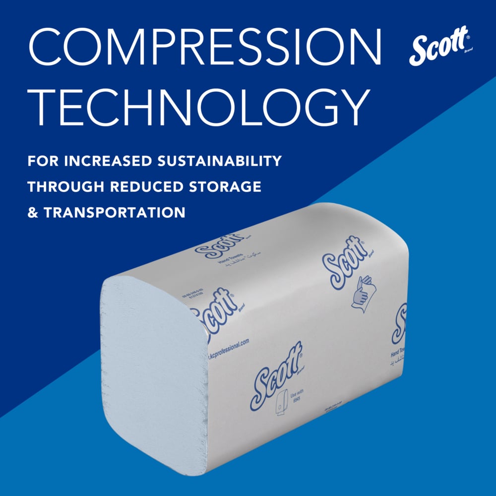 Secamanos interplegados Scott® Control™ 6682 - Papel secamanos azul - 15 paquetes x 240 unidades de papel secamanos plegado en V (3600 en total) - 6682