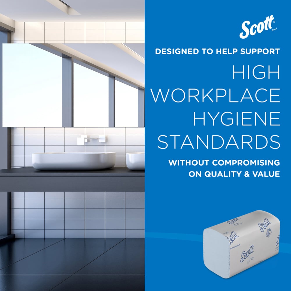 Secamanos interplegados Scott® Control™ 6682 - Papel secamanos azul - 15 paquetes x 240 unidades de papel secamanos plegado en V (3600 en total) - 6682