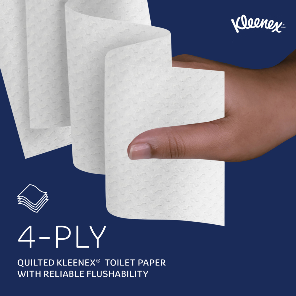 Kleenex® Standard Рулонная туалетная бумага, код 8484, 24 рулона x 160 листов белой четырехслойной бумаги (итого 3 840 шт.) - 8484