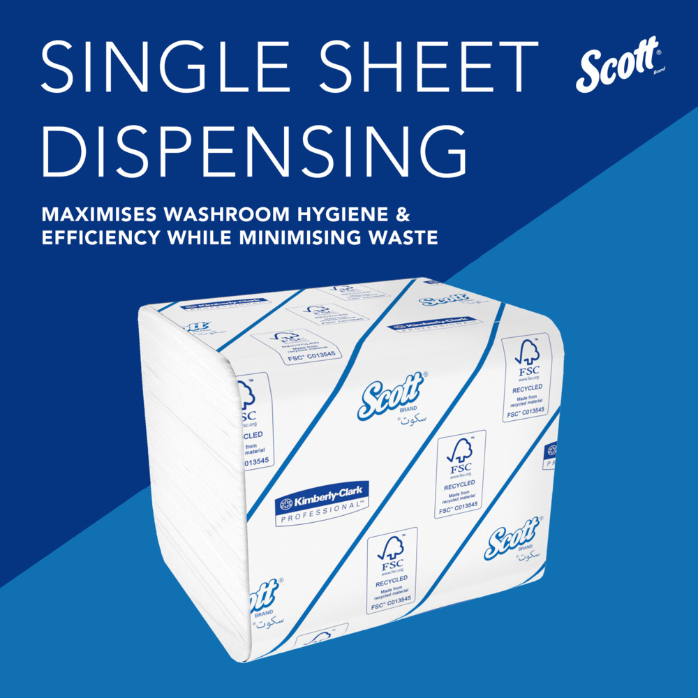 Higiénico plegado Scott® Control™ 8042 - Papel higiénico a granel de 2 capas - 36 paquetes x 250 hojas de papel higiénico (9000 en total) - 8042