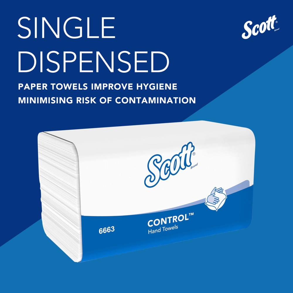 Secamanos interplegados Scott® Control™ 6663 - Papel secamanos plegado en M - 15 paquetes x 212 unidades de papel secamanos (3180 en total) - 6663