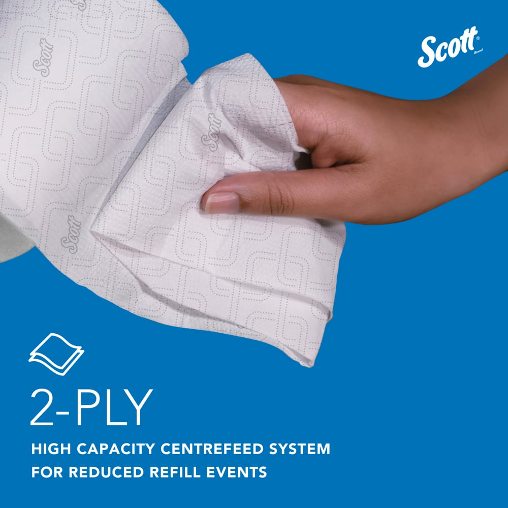 Scott® Control™ Туалетная бумага с центральной подачей, код 8591, двухслойная туалетная бумага, 12 рулонов x 833 листов туалетной бумаги (всего 9 996 шт.) - 8591