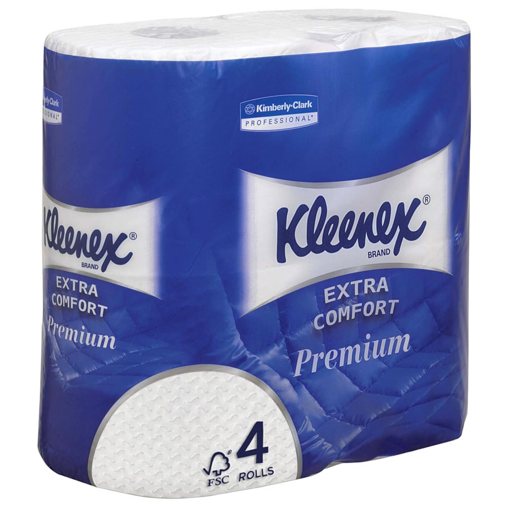 Kleenex® Standard Рулонная туалетная бумага, код 8484, 24 рулона x 160 листов белой четырехслойной бумаги (итого 3 840 шт.) - 8484