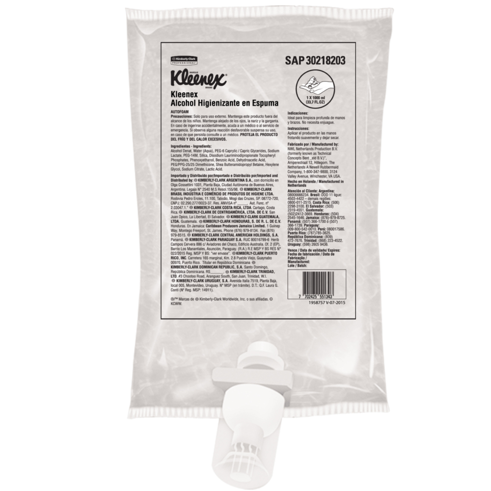 Kleenex® Sanitizante en Espuma 30218203 - 4 x 1000 ml (4000 ml Total) - S050472171