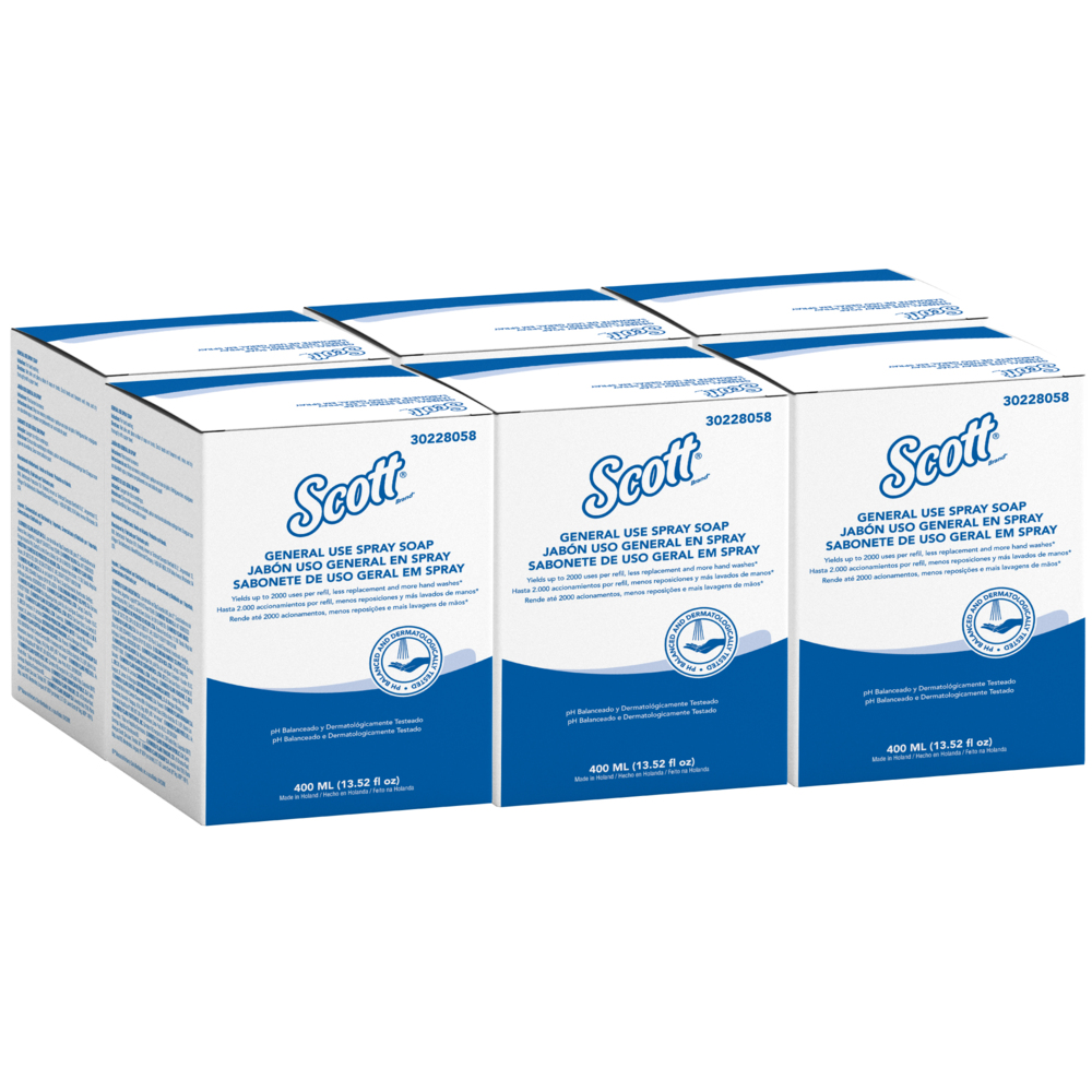 Scott® Essential™ Jabón en Spray 30228058 - 6 x 400 ml (2400 ml Total) - S050463953